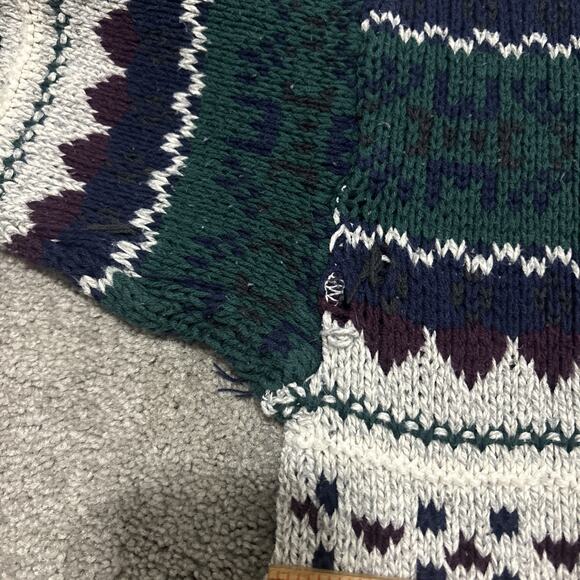 VINTAGE Eddie Bauer Sweater Men Large Pullover Nordic Fair Isle 90s Holiday - Picture 4 of 7